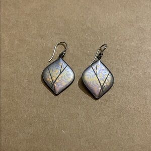 Holly Yashi Stunning Elegant Leaf Design Earrings! Niobium Earrings.